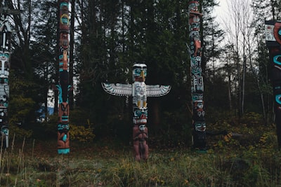 Visiting totem poles