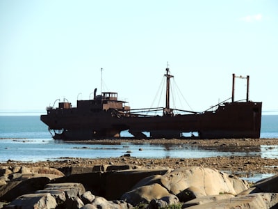 Photography of the beached boat