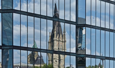 Admiring stained glass windows