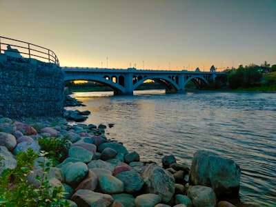 Walking across the bridge