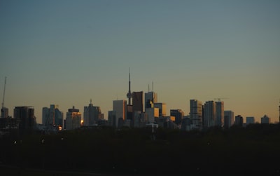 Photograph skyline at sunrise or sunset