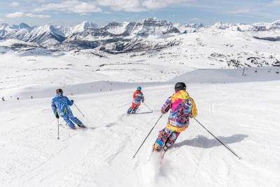 Cross-country skiing in winter