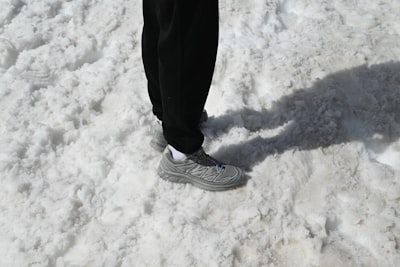 Winter icewalk with crampons