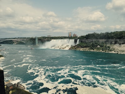 Walk the observation decks behind the falls